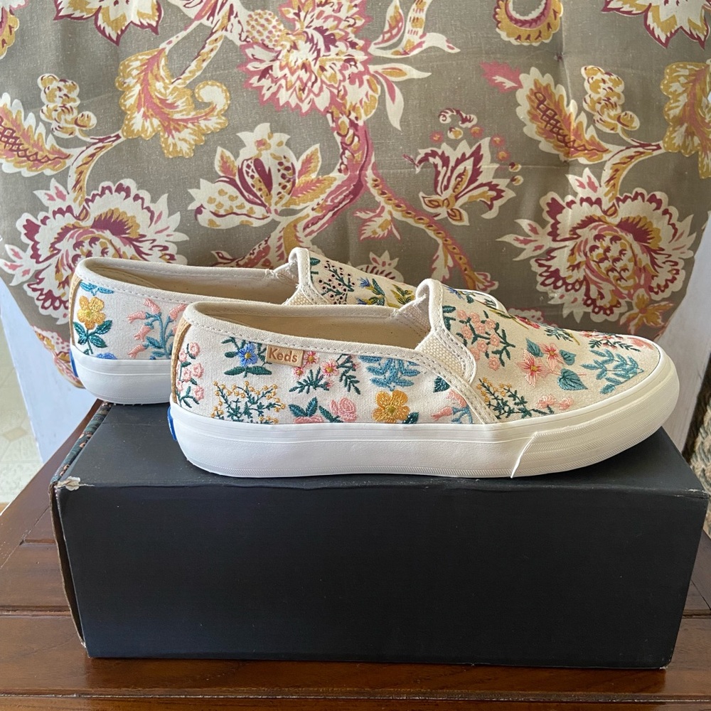 Floral Keds x Rifle Paper co. Slip on shoes